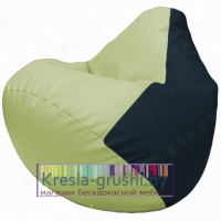 Бескаркасное кресло мешок Груша Г2.3-0415 (светло-салатовый, синий)